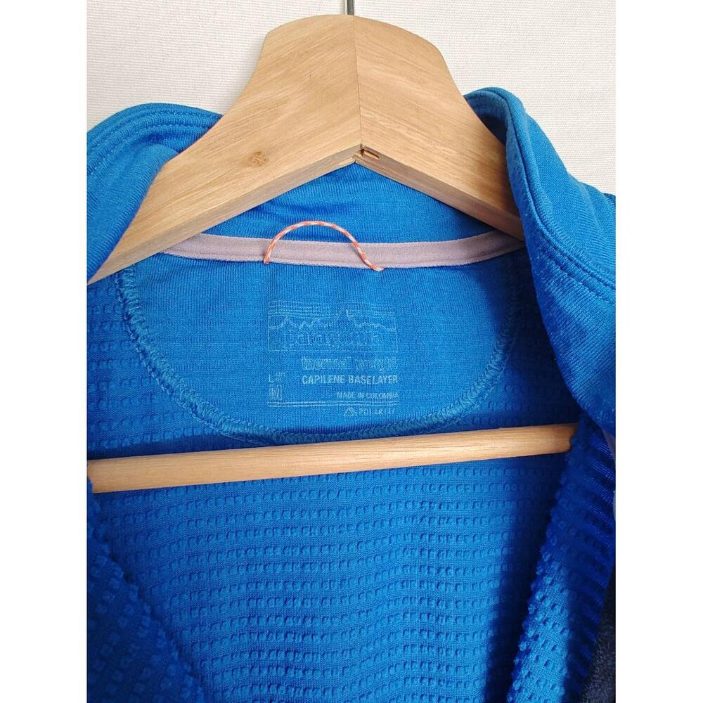 Patagonia Capilene Base Layer Pullover Blue Quarter Zip Thermal Long Sleeve M‎ - Picture 6 of 10